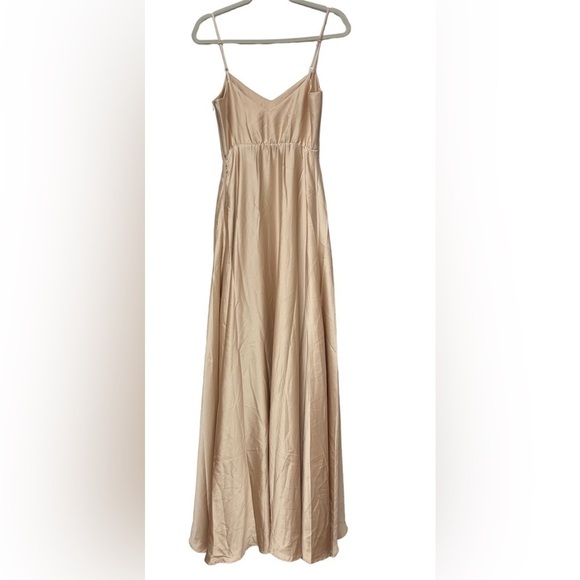Show Me Your Mumu Faith Maxi Dress in Champagne Luxe Satin - Picture 6 of 14